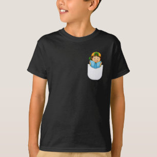 Camiseta Garoto Bonito Lendo I Vetor Pocket Design T Shirt