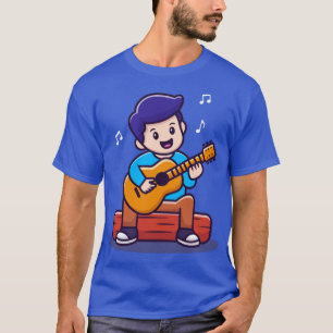 Camiseta Garoto Bonito Tocando Cartografia De Violão