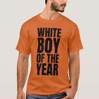 Camiseta Garoto Branco do Ano para Homens Meninos Engraçado