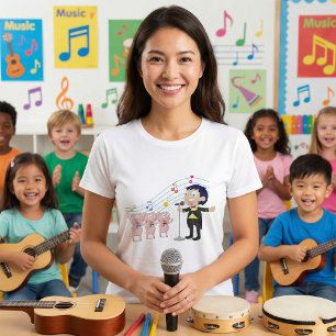Camiseta Garoto Cantando com Coro de Três Porcos