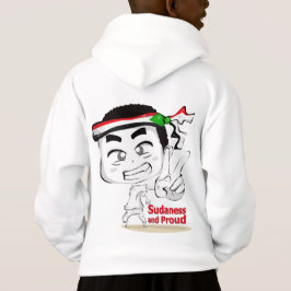 Camiseta Garoto Chibi com Bandeira do Sudão Hoodie