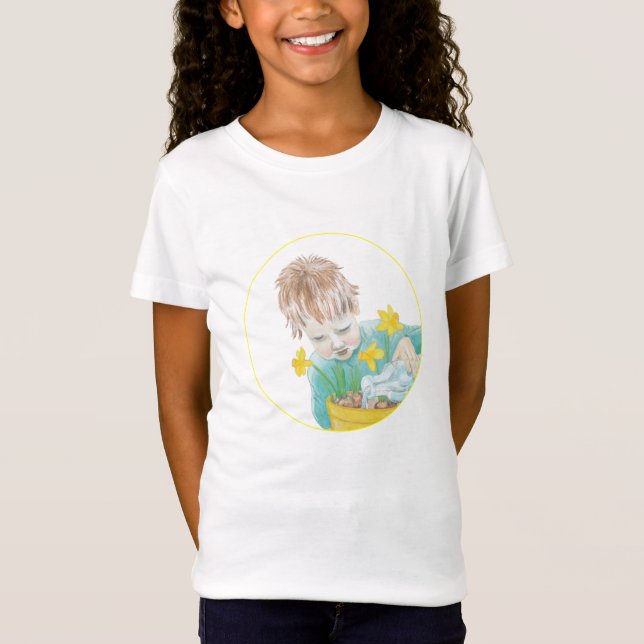 Camiseta Garoto Com Daffodils (Frente)