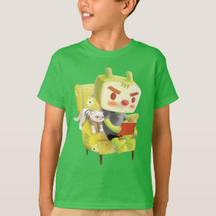 Camiseta Garoto com laptop sentado na poltrona