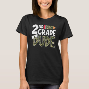 Camiseta Garoto da 2ª Série Estampa Camo Volta às Aulas Cri