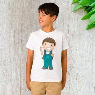 Camiseta Garoto da escola sorridente com mochila