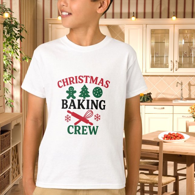 Camiseta Garoto da Tripulação Baking de Natal (Criador carregado)