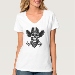 Camiseta Garoto da Vaca Ocidental Halloween Fantasma Eu Te 