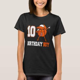 Camiseta Garoto de 10 anos de Basquete 10º Aniversário