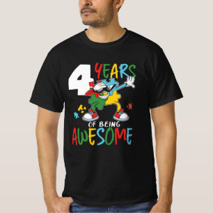Camiseta Garoto De 4 Anos De Aniversário Ou Garota Autismo