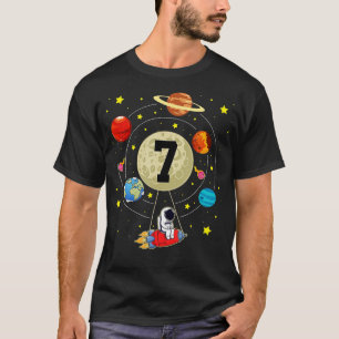 Camiseta Garoto de 7 anos de aniversário dá nascimento a 7