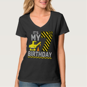 Camiseta Garoto de 7 anos É minha construção de aniversário