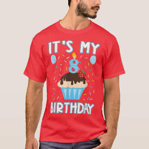 Camiseta Garoto de 8 anos é meu oitavo aniversário doce C