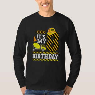 Camiseta Garoto de 8 anos É minha construção de aniversário