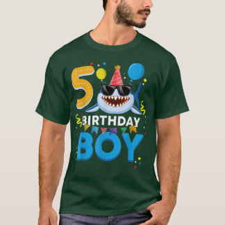 Camiseta Garoto De Aniversário Bonito De 5 Anos Crianças 5 