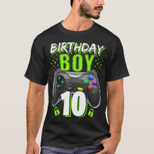 Camiseta Garoto de Aniversário de 10 Controles de Video Gam