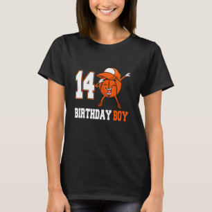 Camiseta Garoto De Aniversário De 14 De Basquete De 14 Anos