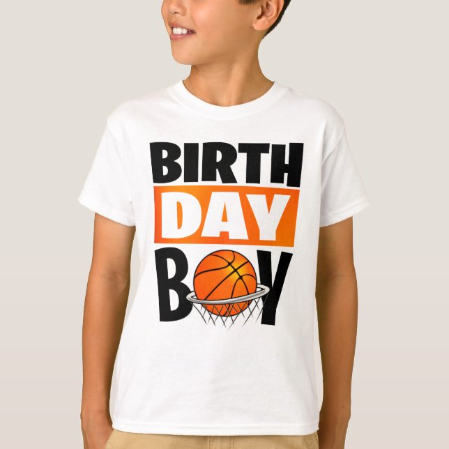 Camiseta Garoto de Aniversário de Basquete (Frente)