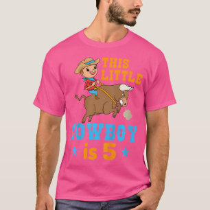 Camiseta Garoto de Aniversário de Montaria de Touro 5º Rode