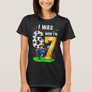 Camiseta Garoto de Aniversário Eu Era 6 Agora Eu Tenho 7 Se