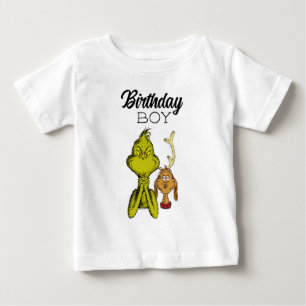 Camiseta Garoto de Aniversário Grinch Quadro-Negro