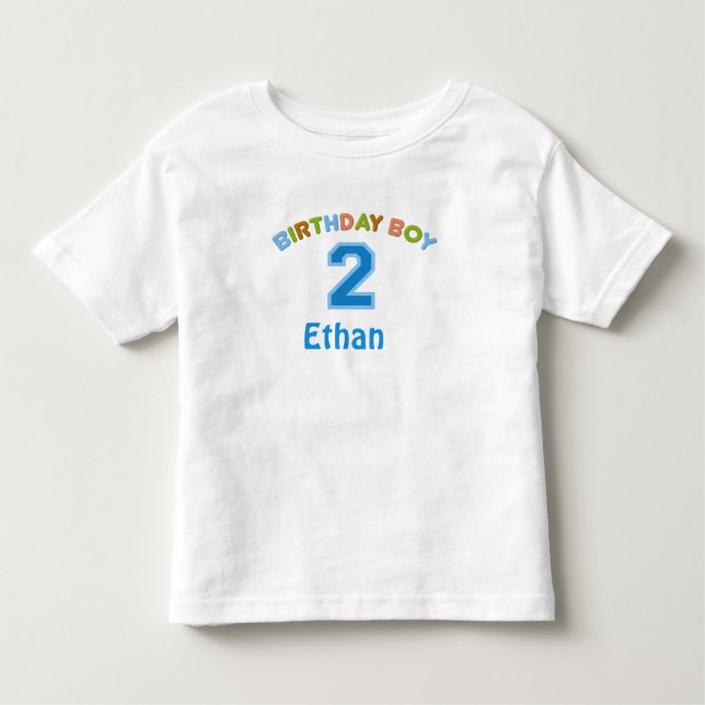 Camiseta Garoto de aniversário personalizado (2 anos) (Frente)