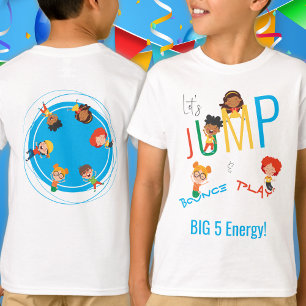 Camiseta Garoto de Aniversário Saltar Brincar Trampolim