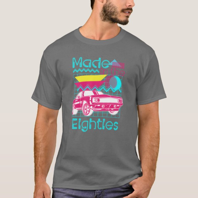 Camiseta garoto de cassete de discoteca de néon (Frente)