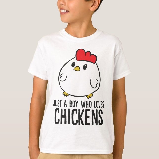 Camiseta Garoto De Frango Apenas Um Menino Que Ama Galinha (Frente)