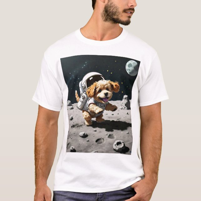 Camiseta garoto espacial, explorador, amo meu animal de est (Frente)