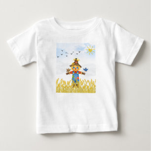 Camiseta Garoto Espantalho com Pássaros Caindo