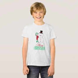 Camiseta Garoto espiando o boneco de neve