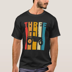 Camiseta Garoto Farmante do Tema do Trator de Fazenda Retro