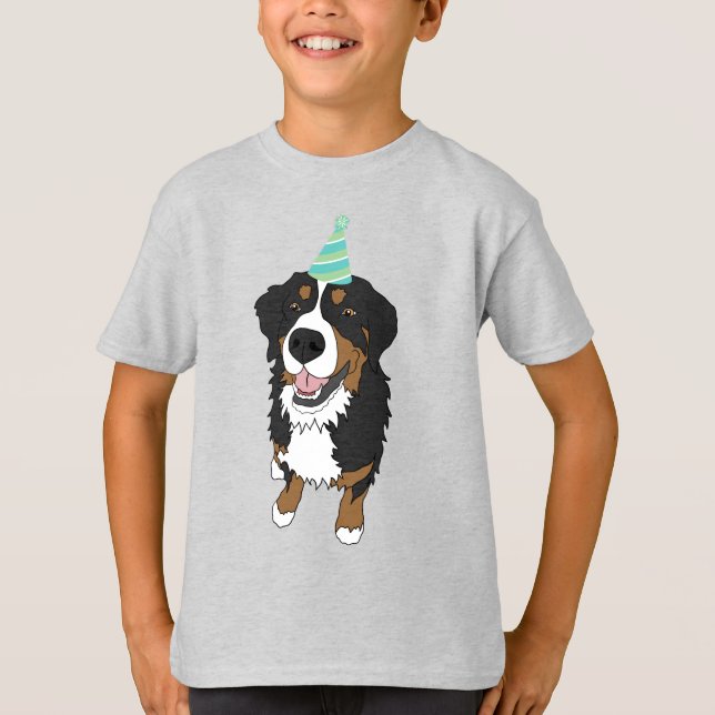 Camiseta Garoto/Garota Bernês Cachorro de Montanha (Frente)
