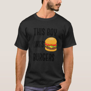 Camiseta Garoto Gosta De Hambúrgueres - Irônico Citação Com