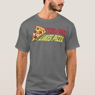 Camiseta Garoto Gosta De Pizza Engraçado Dizendo Comida Ita