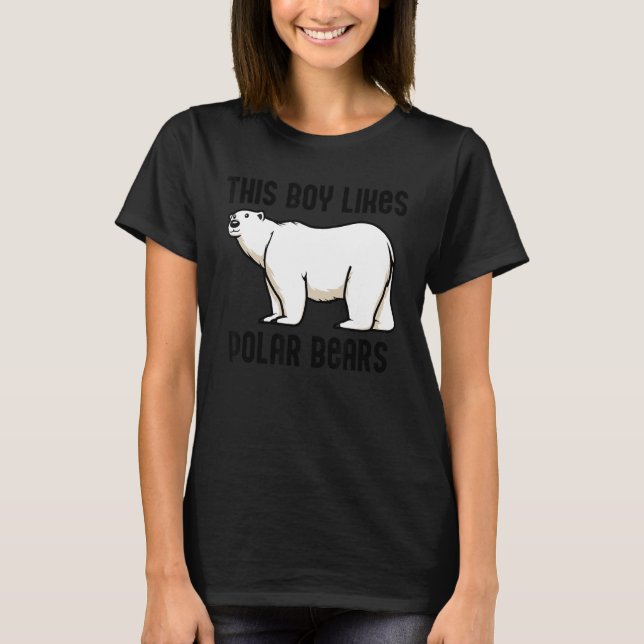 Camiseta Garoto Gosta De Ursos Polares Natureza Selvagem Ár (Frente)