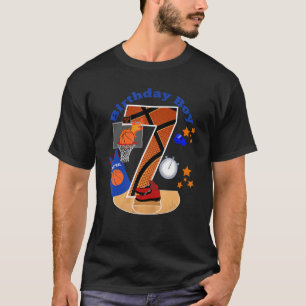 Camiseta Garoto Grande Número 7 Anos de Basquete de Anivers