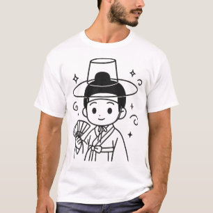 Camiseta Garoto Hanbok Adorável - Presente Cultural Coreano