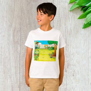 Camiseta Garoto Jogador Correndo em um Quintal Verde Lush