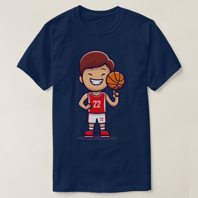 Camiseta Garoto Jogando Basquete (Frente do Design)