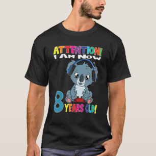Camiseta Garoto Koala Com Atenção De Bolo De Aniversário Eu