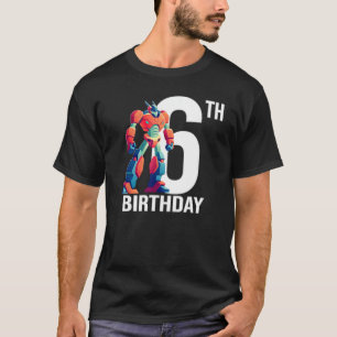 Camiseta Garoto Legal Robô 6 de Aniversário de 6 Anos