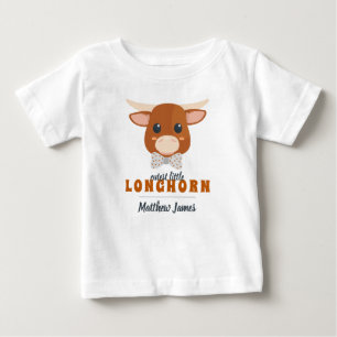 Camiseta Garoto Longhorn Queimado Laranja