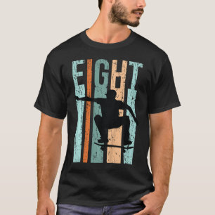 Camiseta Garoto Patinador Aniversário de 8 anos Estilo Retr