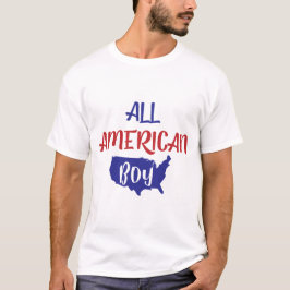 Camiseta Garoto Patriota Americano Mapa dos EUA Crianças