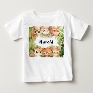 Camiseta Garoto Personalizado De Animais Da Floresta De Mad