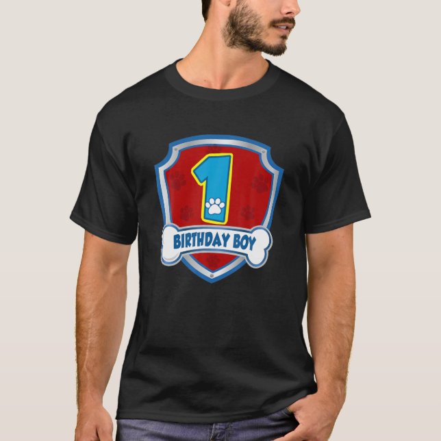 Camiseta Garoto primeiro aniversario 1 Anos de Idade Patrul (Frente)