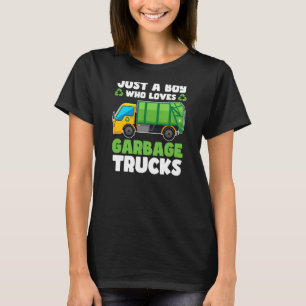 Camiseta Garoto Que Adora Caminhões De Lixo Reciclagem Garb