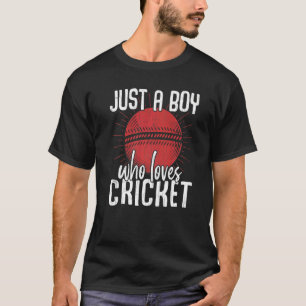 Camiseta Garoto Que Adora Jogador De Esporte Gra De Bricket