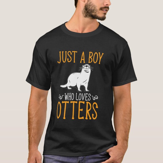 Camiseta Garoto Que Ama A Otters Engraçado (Frente)